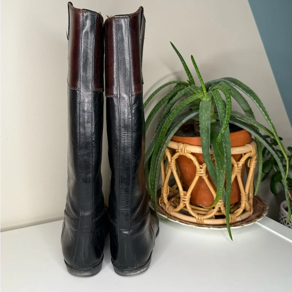 Joan & David Italian Leather Riding Boots 37.5 /7.5 Vintage Knee High Equestrian - Picture 4 of 10